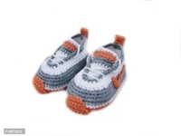 Baby Woolen Shoes  - Gray, 0-3 Month