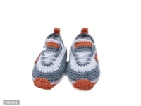 Baby Woolen Shoes  - Gray, 0-3 Month