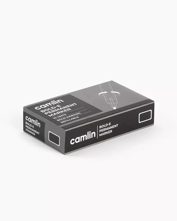 Camlin Permanent Marker 10pcs - Black
