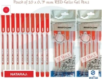 Natraj Jelix Jel Pen Set Of 10 - Red