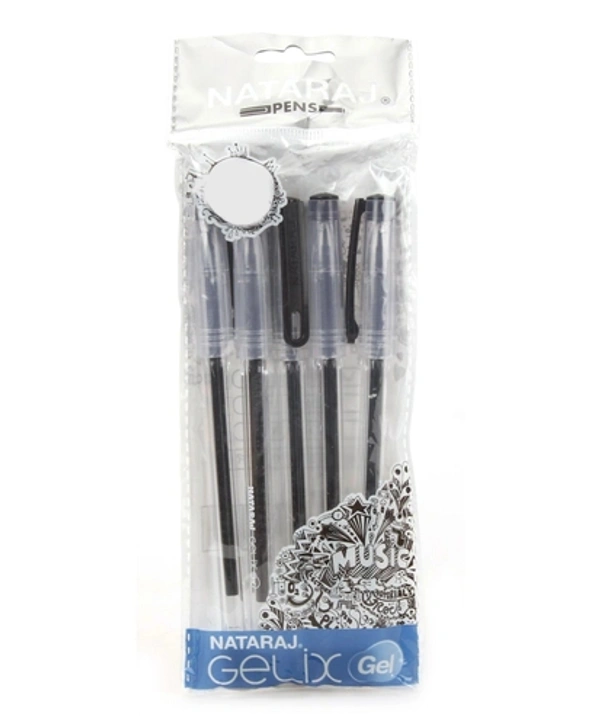 Natraj Jelix Jel Pen Set Of 10 - Black