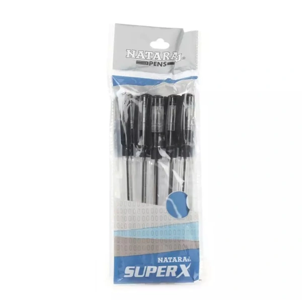 Natraj Superx Ball Pen Set Of 5 - Black