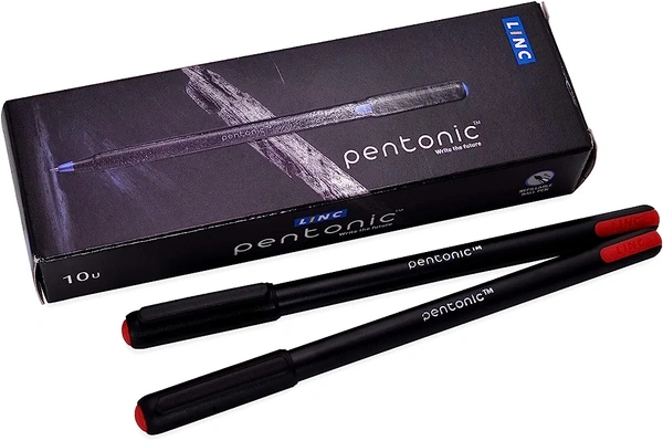 Pentonic Ball Pen Set Of 10 - Red