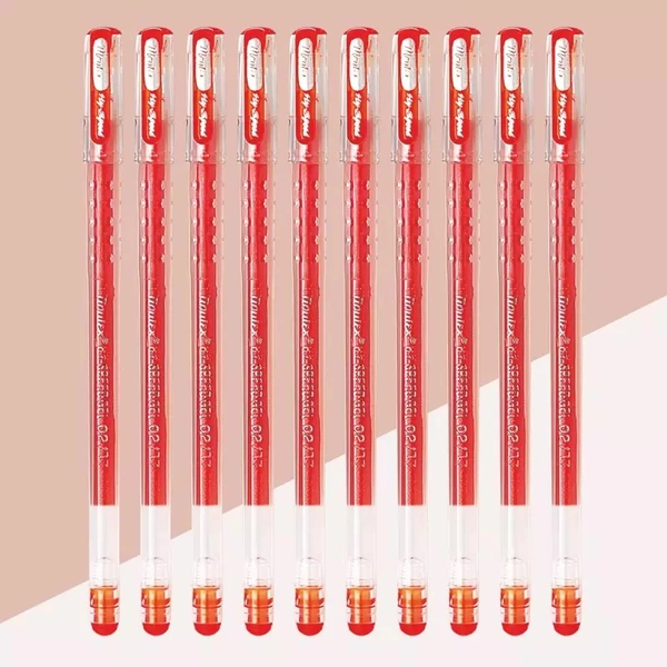 Montex Hy Speed Glitter Pen Set Of 10 - Red