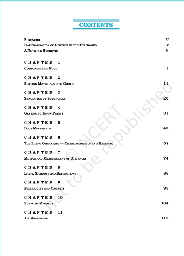6th Class Rbse/Ncert Science Book