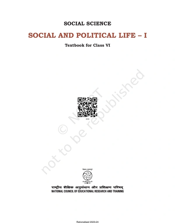 6th Class Rbse/Ncert Political Science Book Social And Political Life -I