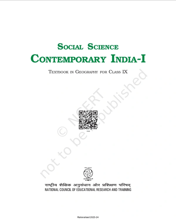 9th Class Rbse/Ncert Geography Book Contemporary India-I Politics-I