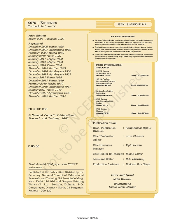 9th Class Rbse/Ncert Economics Book