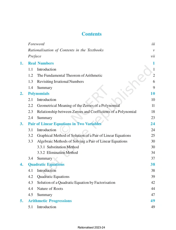 10th Class Rbse/Ncert Mathematics Book (1062)