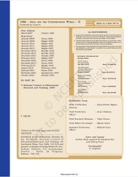 10th Class Rbse/Ncert History Subject book India and the Contemporary World-II (1066)