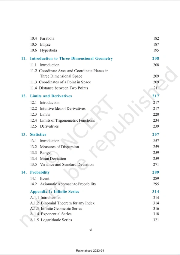 11th Class Rbse/Ncert Mathematics