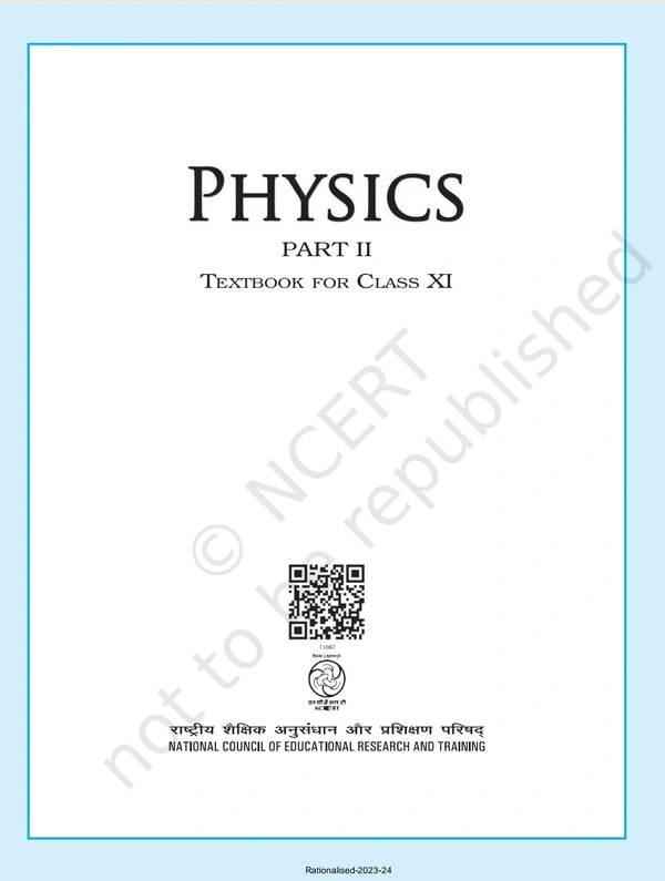 11th Class Rbse/Ncert Physics Subject book Physics Part-2