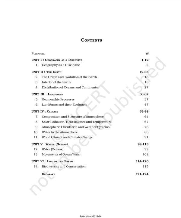 11th Class Rbse/Ncert Geography Subject book Fundamental Of Physical Geography