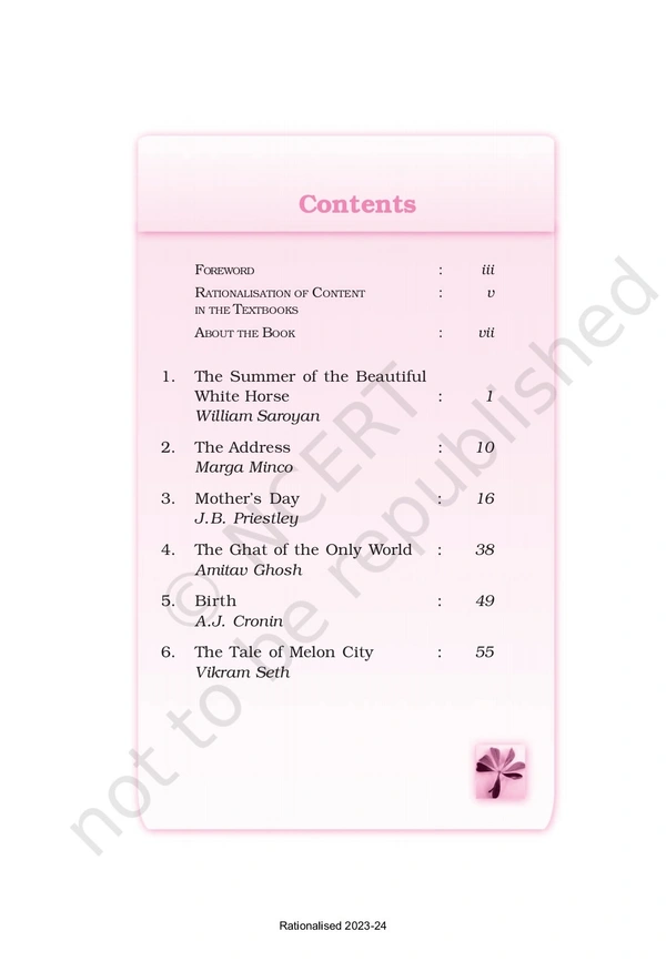 11th Class Rbse/Ncert English Subject book Snapshots (11073)