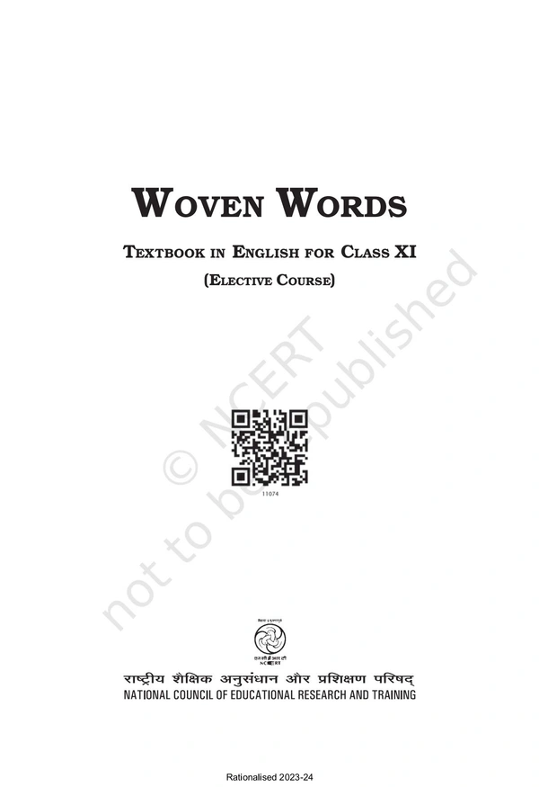 11th Class Rbse/Ncert English Litreture Subject book Woven Words