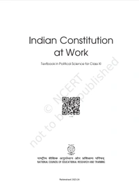 11th Class Rbse/Ncert Politics Subject book Indian Constitution At Work (11102)