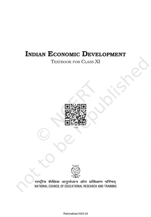 11th Class Rbse/Ncert Exonomics Subject book Indian Economic Development(11100)