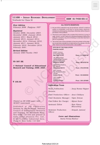 11th Class Rbse/Ncert Exonomics Subject book Indian Economic Development(11100)