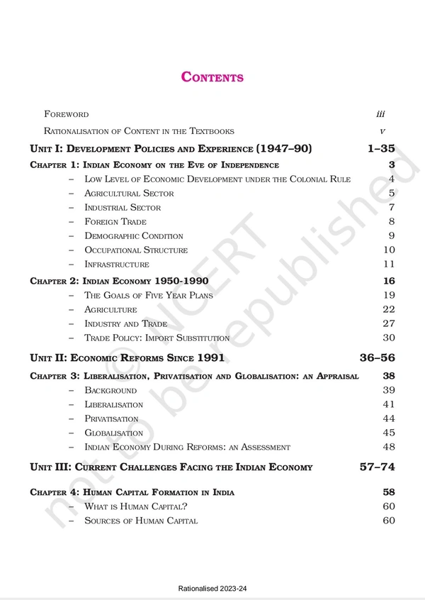 11th Class Rbse/Ncert Exonomics Subject book Indian Economic Development(11100)