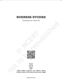 11th Class Rbse/Ncert Commerce Subject book Business Studies (11108)