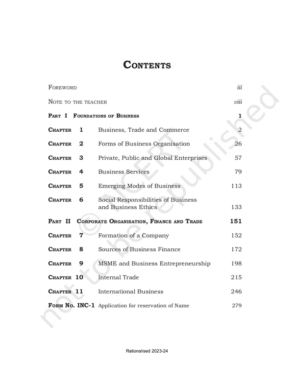 11th Class Rbse/Ncert Commerce Subject book Business Studies (11108)