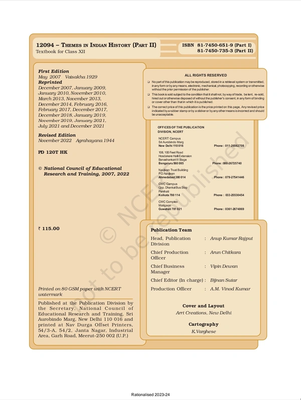 12th Class Rbse/Ncert History Subject book Themes In World History Part-2 (12094)