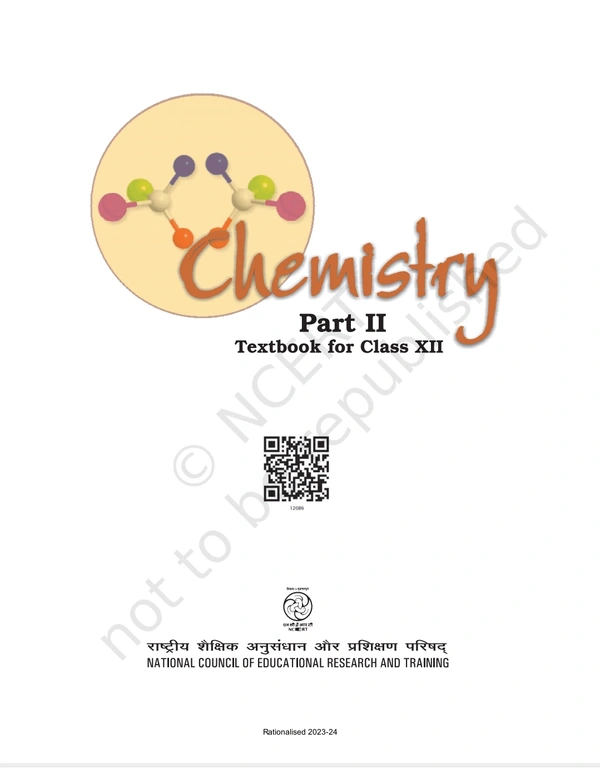 12th Class Rbse/Ncert Chemistry Part-2 Subject book (12086)