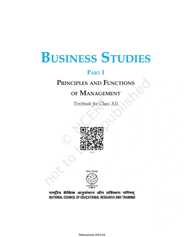 12th Class Rbse/Ncert Business Studies Part-1 (12113)
