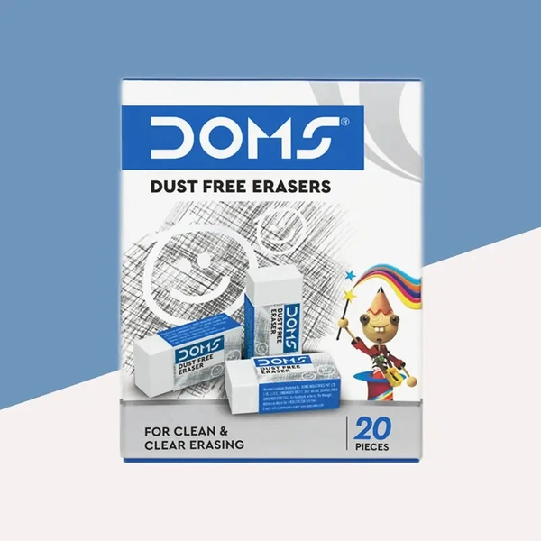 Doms Dustless Eraser Set Of 20 Medium Size Erasers