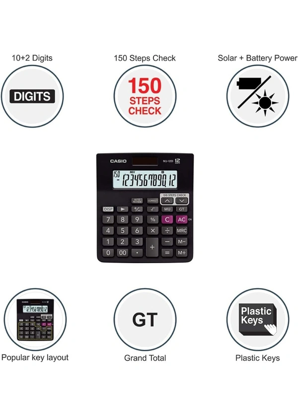 Casio MJ-12D 150 Steps Check and Correct Desktop Calculator