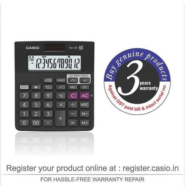 Casio MJ-12D 150 Steps Check and Correct Desktop Calculator