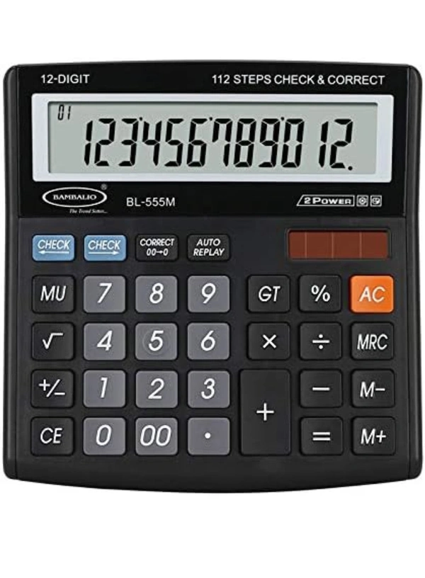 Bambalio 12 Digits BL-555M Large Display Electronic Calculator 