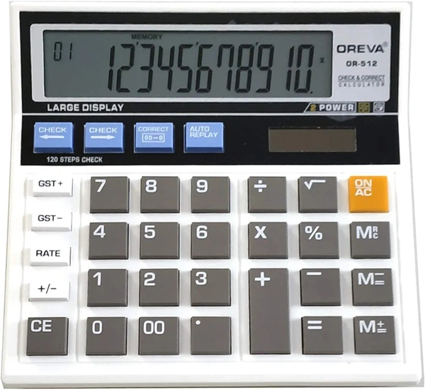 Oreva OR-512 Check & Correct GST Calculator, White