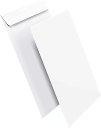 Super White Envelope/Lifafa  for Letter and Documents 80 gsm Size 9.5 inches x 4.5 inches Set Of 50