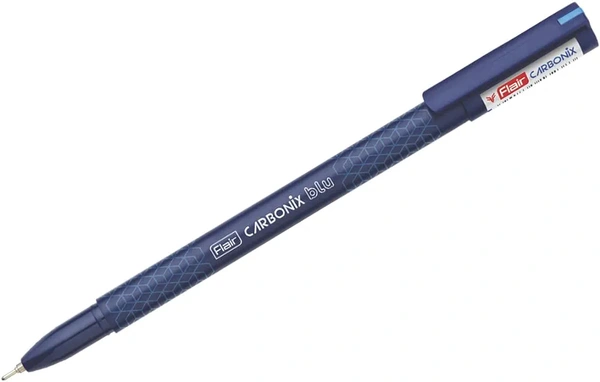 FLAIR Carbonix Blu Ball Pen Wallet Pack | 0.7 mm Tip Size | Low-Viscosity Ink With Double Writing Length | Smudge Free Writing, Attractive Body Graphics | Blue Ink, - Blue