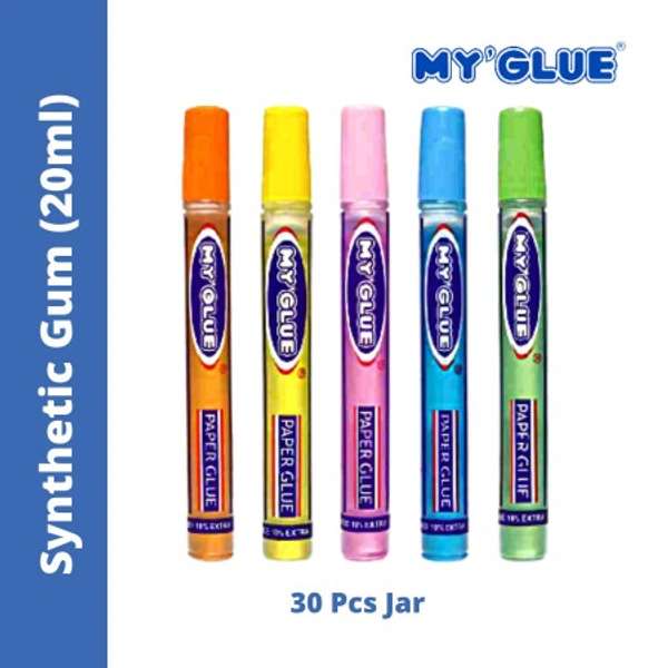 MyGlue Synthetic Gum Tube - 20ml, 30 Pcs Jar Gond,Gund,Goond