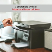 Oddy A4 Paper Label Stickers for Laser & Inkjet Printers | 2 Labels Per Sheet - Pack of 100 Sheets | for Shipping, Address, Folders