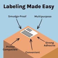 Oddy A4 Paper Label Stickers for Laser & Inkjet Printers | 2 Labels Per Sheet - Pack of 100 Sheets | for Shipping, Address, Folders