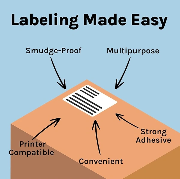 Oddy A4 Paper Label Stickers for Laser & Inkjet Printers | 2 Labels Per Sheet - Pack of 100 Sheets | for Shipping, Address, Folders