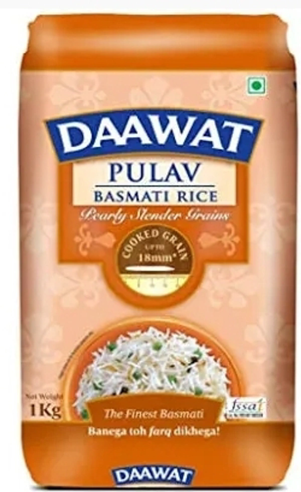 DAAWAT PULAV BASMATI RICE kg..Rs. 40/- discount 