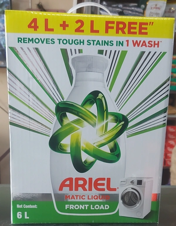 Ariel Front Liquid 4 Li + 2 Li ..Rs.350/- discount (per Liter..150/-)