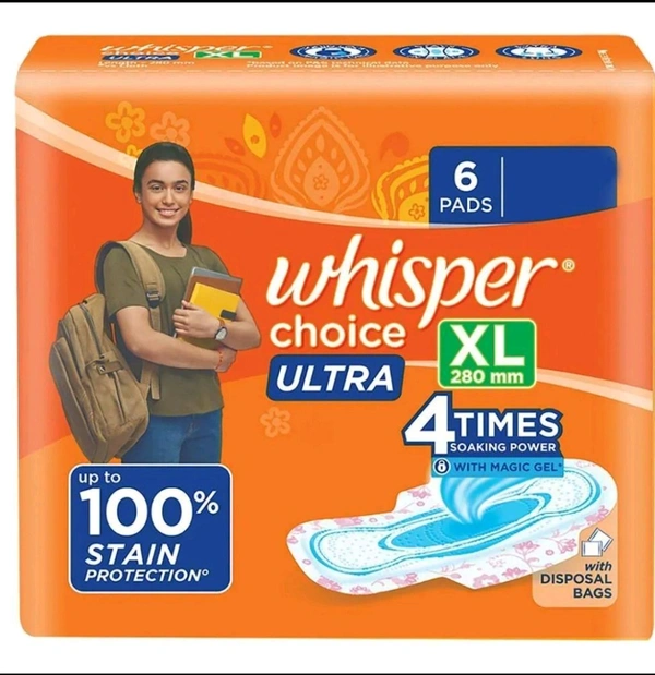 Whisper Choice Ultra Sanitary Napkin XL - 6