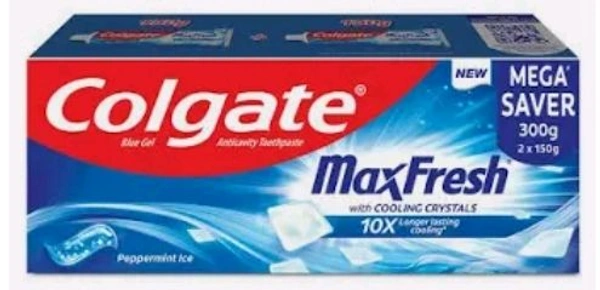 Colgate Max Fresh Blue (2 x150 g)..Rs.100/- discount 
