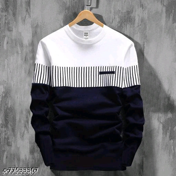 Eyebogler Men's Cotton Tshirts Long Sleeves - Navy Blue, L