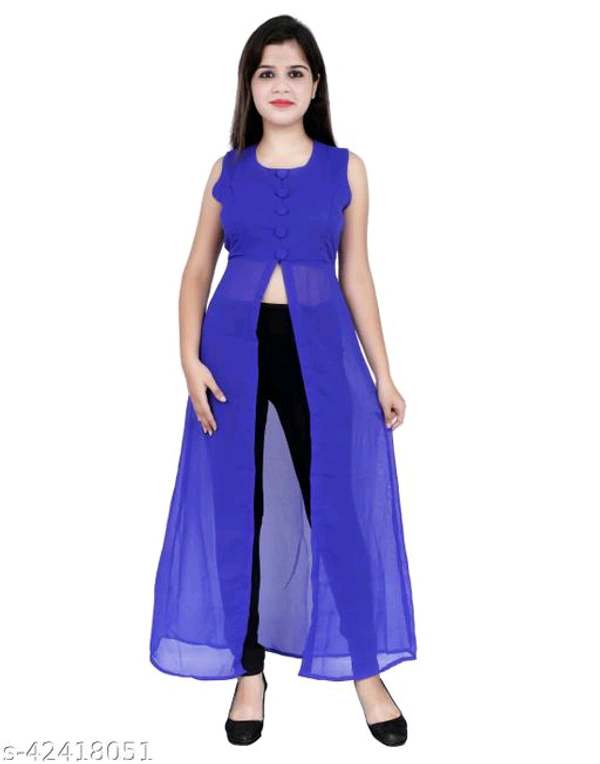 Stylish Modern Women Kurtis - Navy Blue, XXL