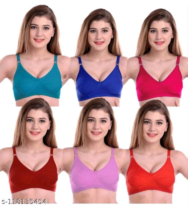 Stylish Women Hosiery Bra 6 Pcs Combo - 28B