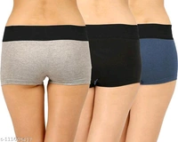Wyatt Women Cotton Regular Tummy Tucker Boyshorts ( Pack of 3 ) - S