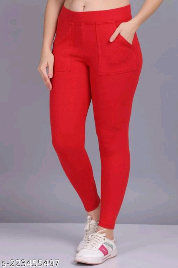 Gorgeous Modern Women Jeggings Red - Free Size