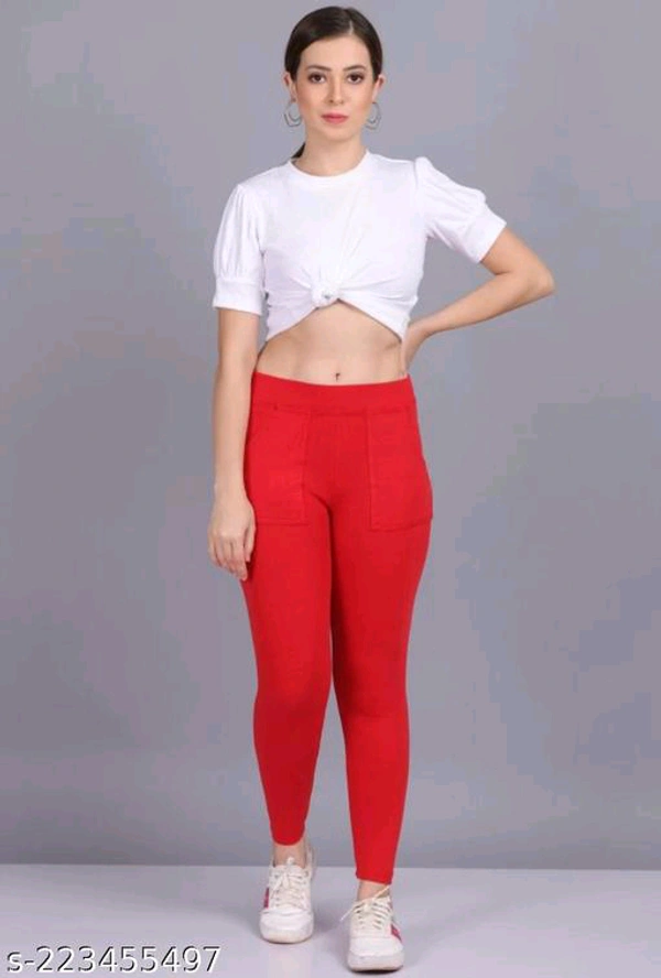 Gorgeous Modern Women Jeggings Red - Free Size
