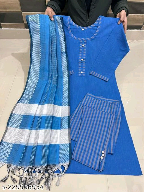 Aishani Refined Women Kurta Dupatta Sets - Blue, XL